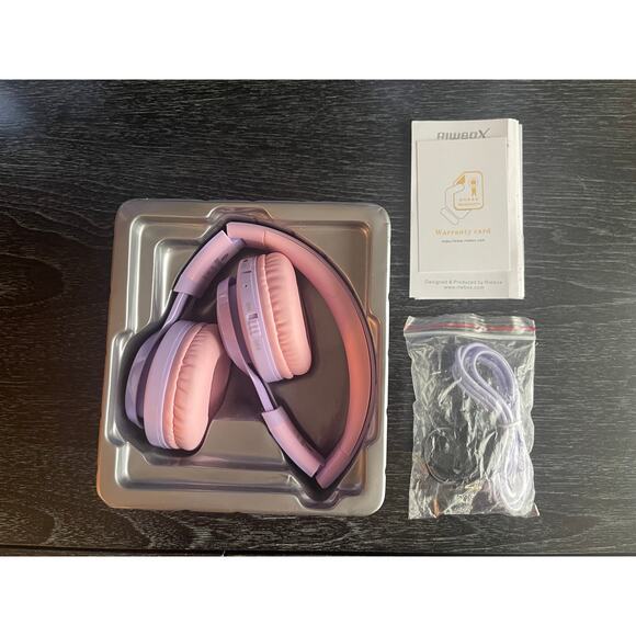 Riwbox WT-7S Kids Bluetooth Wireless Headset -Pairs to Phone, Tablet - Purple - Picture 5 of 11